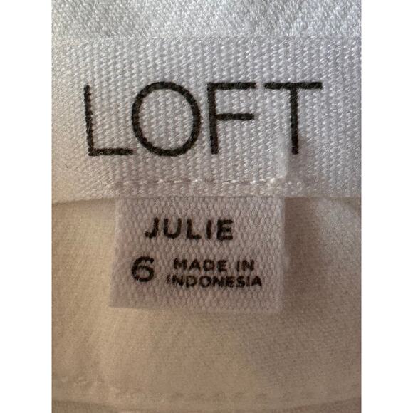 LOFT Julie Pants Size 6 White Straight Leg Stretch Mid Rise - Picture 9 of 9